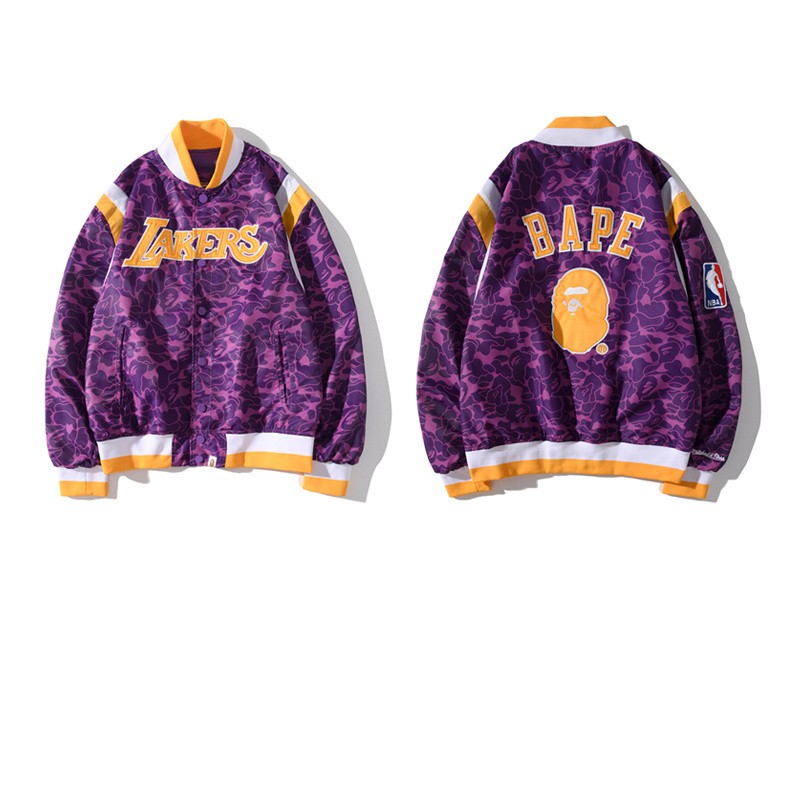 NBA x Bape Union Sweatshirt Lakers Purple M~3XL B15XC7275